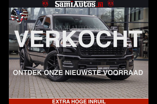 Dodge Ram LIMITED H.O 540 PK 706 Nm | FEUL WIELEN |XB9 | MASSAGE | BOM VOL | CREW CAB | DUBBELE CABINE | GRIJSKENTEKEN | 5 PERSOONS | DE MEEST LUXUEUZE en BEGEERDE Pick-up