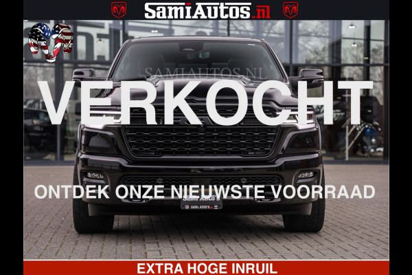 Dodge Ram LIMITED H.O 540 PK 706 Nm | FEUL WIELEN |XB9 | MASSAGE | BOM VOL | CREW CAB | DUBBELE CABINE | GRIJSKENTEKEN | 5 PERSOONS | DE MEEST LUXUEUZE en BEGEERDE Pick-up