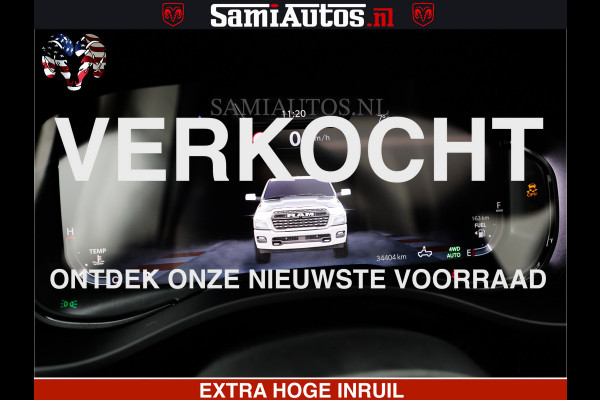 Dodge Ram LIMITED H.O 540 PK 706 Nm | FEUL WIELEN |XB9 | MASSAGE | BOM VOL | CREW CAB | DUBBELE CABINE | GRIJSKENTEKEN | 5 PERSOONS | DE MEEST LUXUEUZE en BEGEERDE Pick-up