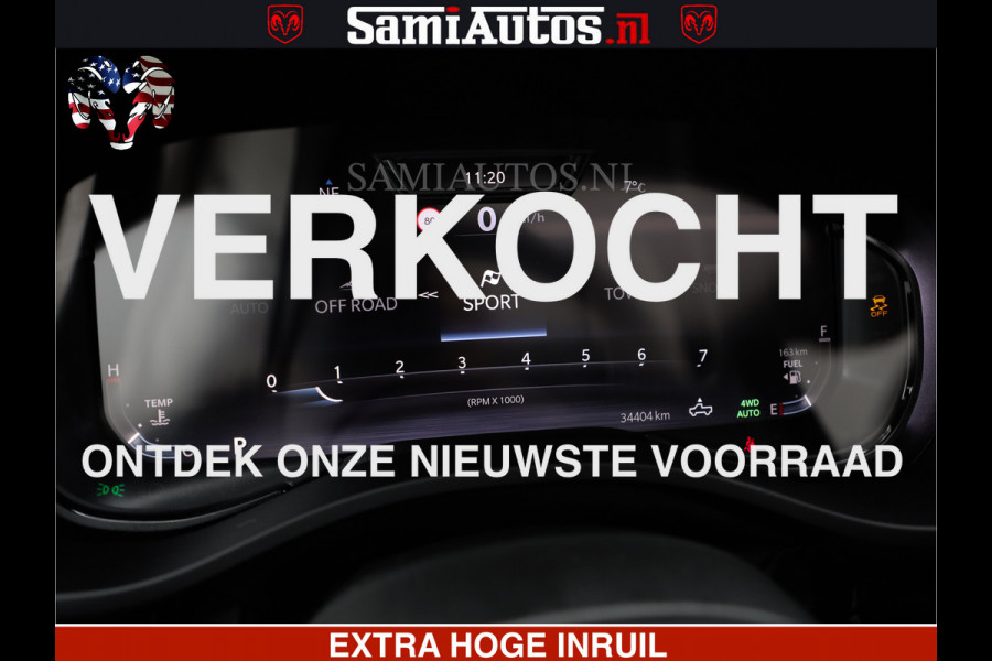 Dodge Ram LIMITED H.O 540 PK 706 Nm | FEUL WIELEN |XB9 | MASSAGE | BOM VOL | CREW CAB | DUBBELE CABINE | GRIJSKENTEKEN | 5 PERSOONS | DE MEEST LUXUEUZE en BEGEERDE Pick-up