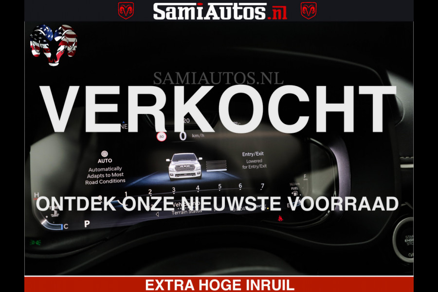 Dodge Ram LIMITED H.O 540 PK 706 Nm | FEUL WIELEN |XB9 | MASSAGE | BOM VOL | CREW CAB | DUBBELE CABINE | GRIJSKENTEKEN | 5 PERSOONS | DE MEEST LUXUEUZE en BEGEERDE Pick-up