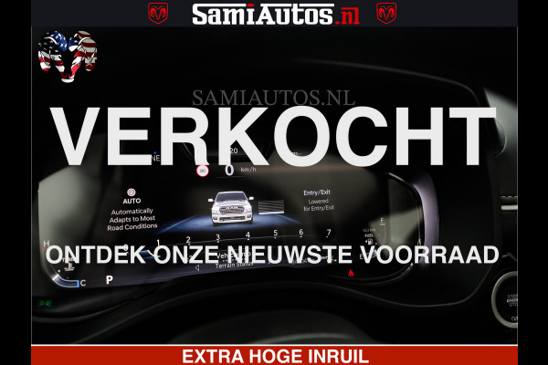 Dodge Ram LIMITED H.O 540 PK 706 Nm | FEUL WIELEN |XB9 | MASSAGE | BOM VOL | CREW CAB | DUBBELE CABINE | GRIJSKENTEKEN | 5 PERSOONS | DE MEEST LUXUEUZE en BEGEERDE Pick-up
