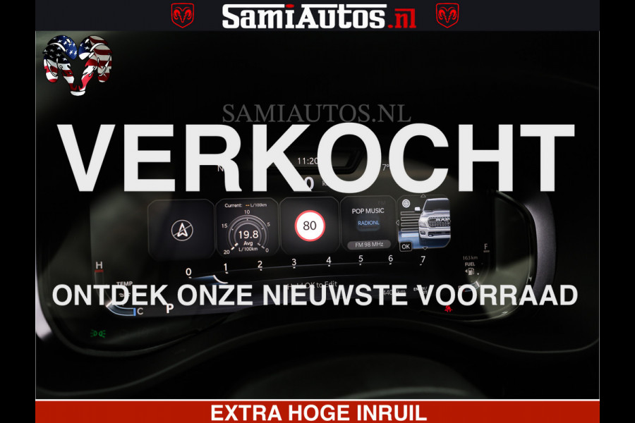 Dodge Ram LIMITED H.O 540 PK 706 Nm | FEUL WIELEN |XB9 | MASSAGE | BOM VOL | CREW CAB | DUBBELE CABINE | GRIJSKENTEKEN | 5 PERSOONS | DE MEEST LUXUEUZE en BEGEERDE Pick-up