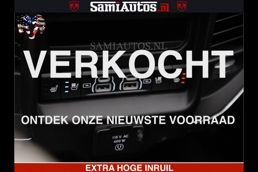 Dodge Ram LIMITED H.O 540 PK 706 Nm | FEUL WIELEN |XB9 | MASSAGE | BOM VOL | CREW CAB | DUBBELE CABINE | GRIJSKENTEKEN | 5 PERSOONS | DE MEEST LUXUEUZE en BEGEERDE Pick-up
