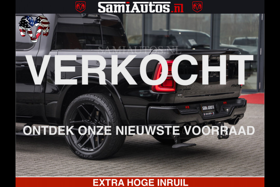 Dodge Ram LIMITED H.O 540 PK 706 Nm | FEUL WIELEN |XB9 | MASSAGE | BOM VOL | CREW CAB | DUBBELE CABINE | GRIJSKENTEKEN | 5 PERSOONS | DE MEEST LUXUEUZE en BEGEERDE Pick-up