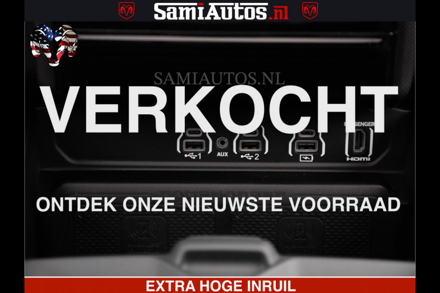 Dodge Ram LIMITED H.O 540 PK 706 Nm | FEUL WIELEN |XB9 | MASSAGE | BOM VOL | CREW CAB | DUBBELE CABINE | GRIJSKENTEKEN | 5 PERSOONS | DE MEEST LUXUEUZE en BEGEERDE Pick-up