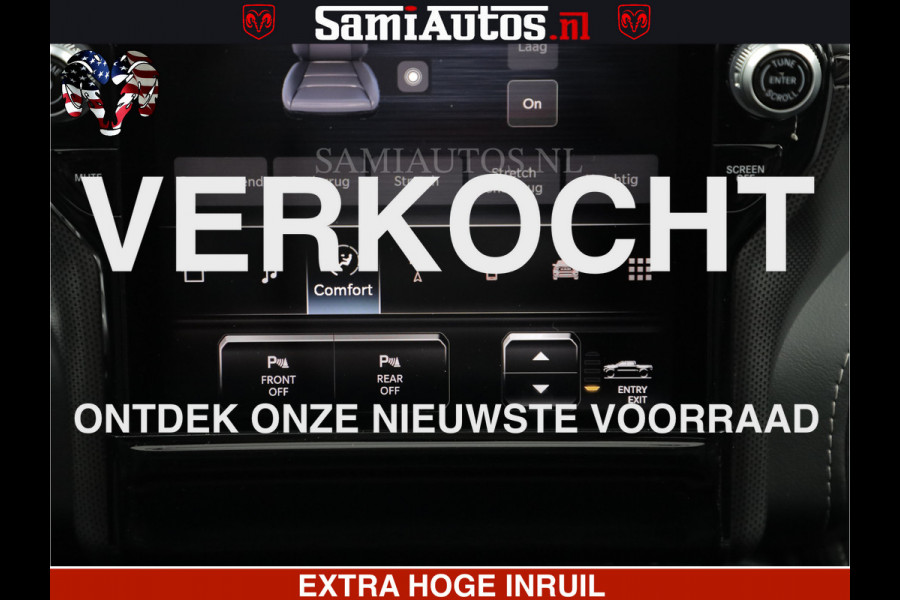 Dodge Ram LIMITED H.O 540 PK 706 Nm | FEUL WIELEN |XB9 | MASSAGE | BOM VOL | CREW CAB | DUBBELE CABINE | GRIJSKENTEKEN | 5 PERSOONS | DE MEEST LUXUEUZE en BEGEERDE Pick-up
