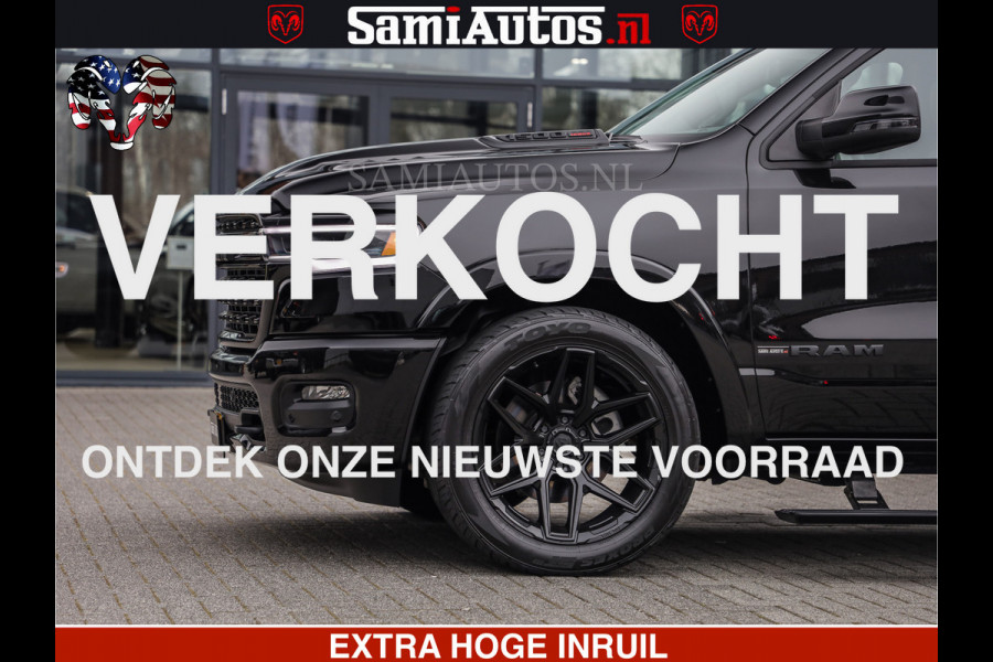 Dodge Ram LIMITED H.O 540 PK 706 Nm | FEUL WIELEN |XB9 | MASSAGE | BOM VOL | CREW CAB | DUBBELE CABINE | GRIJSKENTEKEN | 5 PERSOONS | DE MEEST LUXUEUZE en BEGEERDE Pick-up