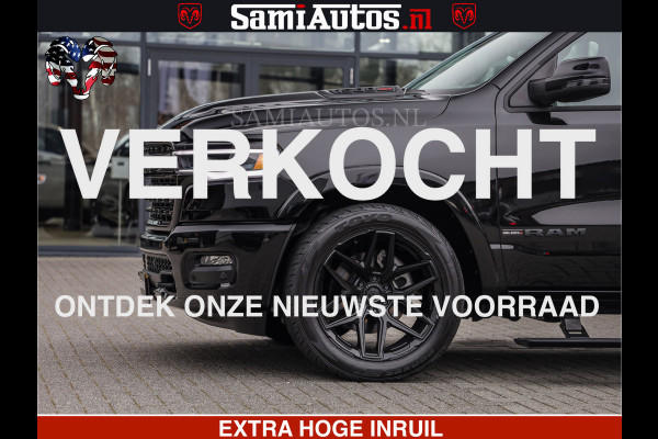 Dodge Ram LIMITED H.O 540 PK 706 Nm | FEUL WIELEN |XB9 | MASSAGE | BOM VOL | CREW CAB | DUBBELE CABINE | GRIJSKENTEKEN | 5 PERSOONS | DE MEEST LUXUEUZE en BEGEERDE Pick-up