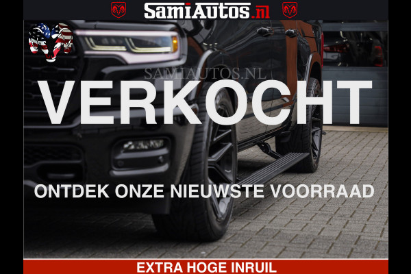 Dodge Ram LIMITED H.O 540 PK 706 Nm | FEUL WIELEN |XB9 | MASSAGE | BOM VOL | CREW CAB | DUBBELE CABINE | GRIJSKENTEKEN | 5 PERSOONS | DE MEEST LUXUEUZE en BEGEERDE Pick-up