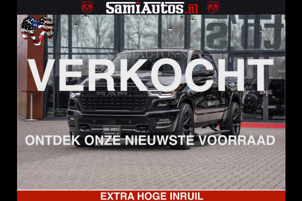 Dodge Ram LIMITED H.O 540 PK 706 Nm | FEUL WIELEN |XB9 | MASSAGE | BOM VOL | CREW CAB | DUBBELE CABINE | GRIJSKENTEKEN | 5 PERSOONS | DE MEEST LUXUEUZE en BEGEERDE Pick-up
