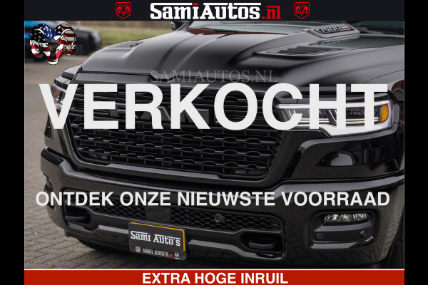 Dodge Ram LIMITED H.O 540 PK 706 Nm | FEUL WIELEN |XB9 | MASSAGE | BOM VOL | CREW CAB | DUBBELE CABINE | GRIJSKENTEKEN | 5 PERSOONS | DE MEEST LUXUEUZE en BEGEERDE Pick-up