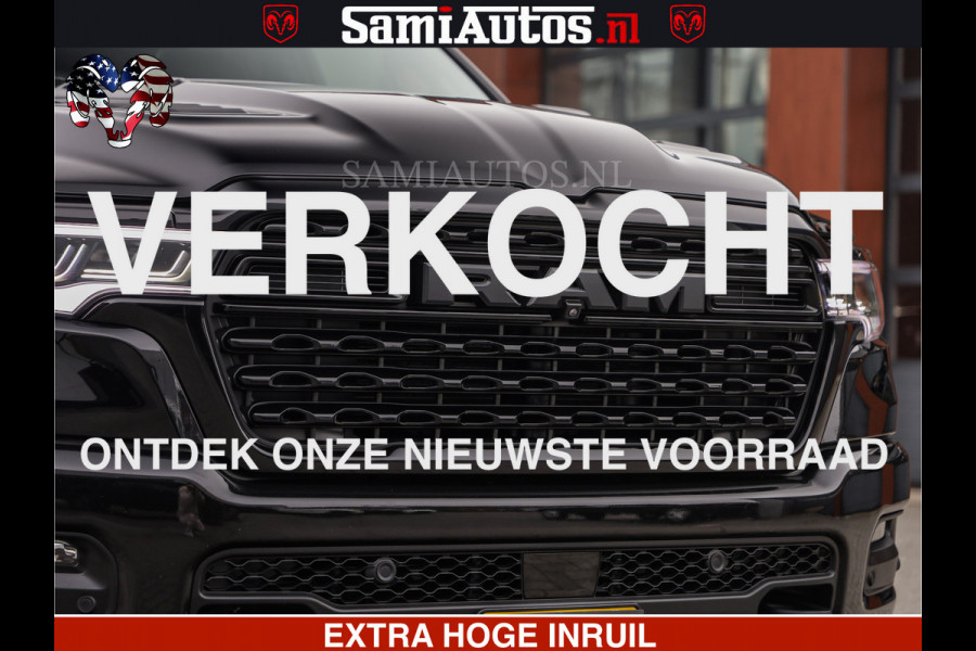 Dodge Ram LIMITED H.O 540 PK 706 Nm | FEUL WIELEN |XB9 | MASSAGE | BOM VOL | CREW CAB | DUBBELE CABINE | GRIJSKENTEKEN | 5 PERSOONS | DE MEEST LUXUEUZE en BEGEERDE Pick-up