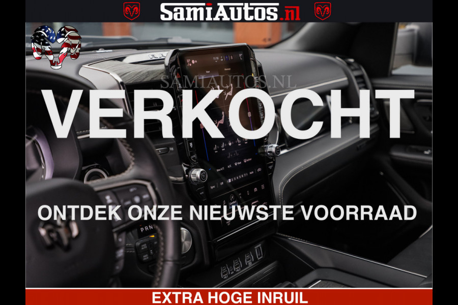 Dodge Ram LIMITED H.O 540 PK 706 Nm | FEUL WIELEN |XB9 | MASSAGE | BOM VOL | CREW CAB | DUBBELE CABINE | GRIJSKENTEKEN | 5 PERSOONS | DE MEEST LUXUEUZE en BEGEERDE Pick-up