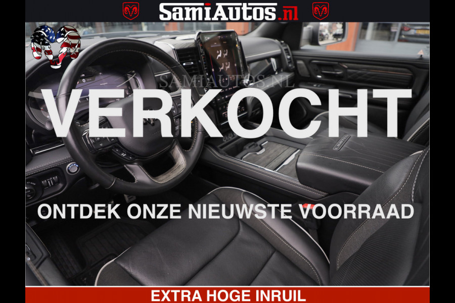 Dodge Ram LIMITED H.O 540 PK 706 Nm | FEUL WIELEN |XB9 | MASSAGE | BOM VOL | CREW CAB | DUBBELE CABINE | GRIJSKENTEKEN | 5 PERSOONS | DE MEEST LUXUEUZE en BEGEERDE Pick-up