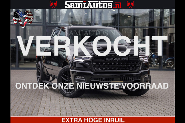 Dodge Ram LIMITED H.O 540 PK 706 Nm | FEUL WIELEN |XB9 | MASSAGE | BOM VOL | CREW CAB | DUBBELE CABINE | GRIJSKENTEKEN | 5 PERSOONS | DE MEEST LUXUEUZE en BEGEERDE Pick-up