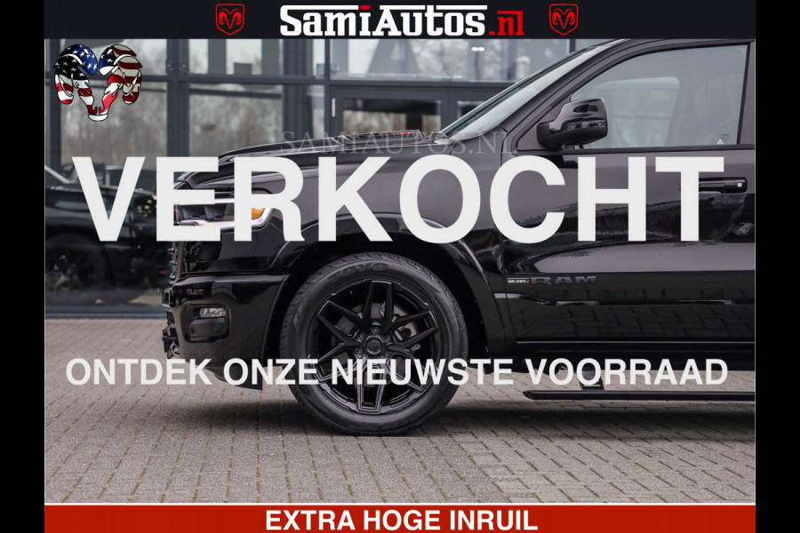 Dodge Ram LIMITED H.O 540 PK 706 Nm | FEUL WIELEN |XB9 | MASSAGE | BOM VOL | CREW CAB | DUBBELE CABINE | GRIJSKENTEKEN | 5 PERSOONS | DE MEEST LUXUEUZE en BEGEERDE Pick-up