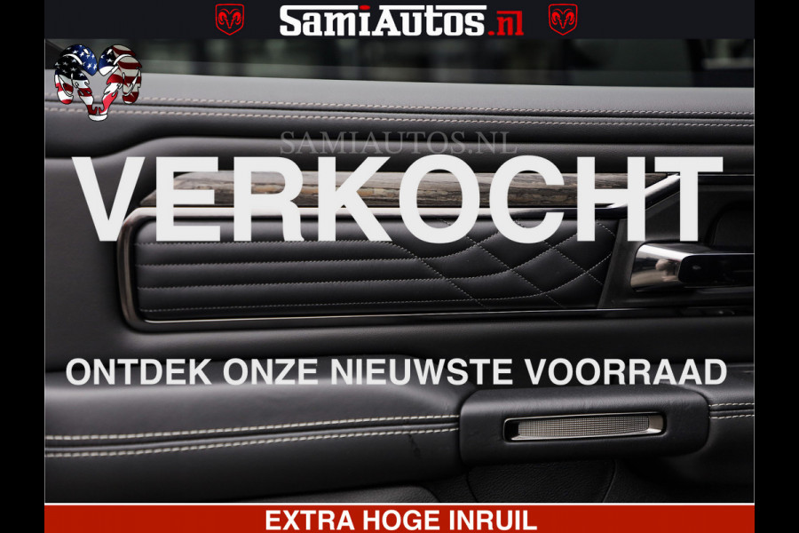 Dodge Ram LIMITED H.O 540 PK 706 Nm | FEUL WIELEN |XB9 | MASSAGE | BOM VOL | CREW CAB | DUBBELE CABINE | GRIJSKENTEKEN | 5 PERSOONS | DE MEEST LUXUEUZE en BEGEERDE Pick-up