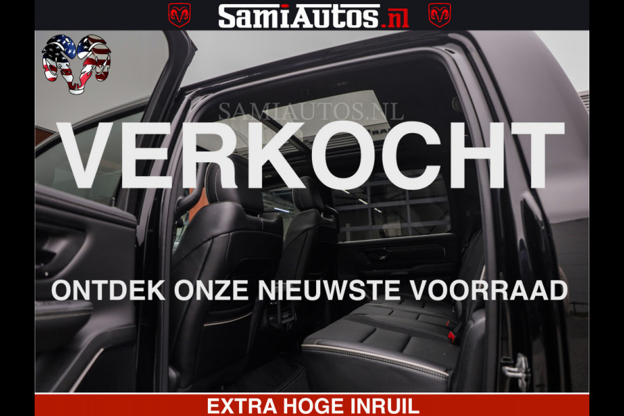 Dodge Ram LIMITED H.O 540 PK 706 Nm | FEUL WIELEN |XB9 | MASSAGE | BOM VOL | CREW CAB | DUBBELE CABINE | GRIJSKENTEKEN | 5 PERSOONS | DE MEEST LUXUEUZE en BEGEERDE Pick-up