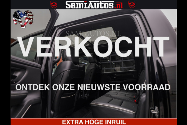 Dodge Ram LIMITED H.O 540 PK 706 Nm | FEUL WIELEN |XB9 | MASSAGE | BOM VOL | CREW CAB | DUBBELE CABINE | GRIJSKENTEKEN | 5 PERSOONS | DE MEEST LUXUEUZE en BEGEERDE Pick-up