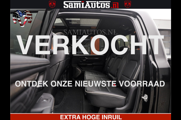 Dodge Ram LIMITED H.O 540 PK 706 Nm | FEUL WIELEN |XB9 | MASSAGE | BOM VOL | CREW CAB | DUBBELE CABINE | GRIJSKENTEKEN | 5 PERSOONS | DE MEEST LUXUEUZE en BEGEERDE Pick-up