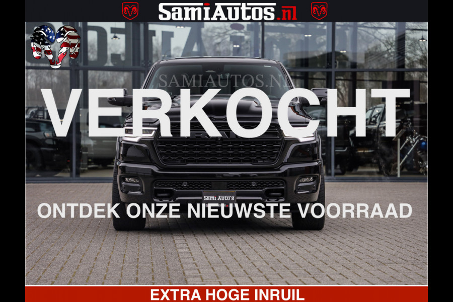 Dodge Ram LIMITED H.O 540 PK 706 Nm | FEUL WIELEN |XB9 | MASSAGE | BOM VOL | CREW CAB | DUBBELE CABINE | GRIJSKENTEKEN | 5 PERSOONS | DE MEEST LUXUEUZE en BEGEERDE Pick-up