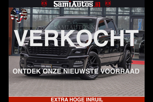 Dodge Ram LIMITED H.O 540 PK 706 Nm | FEUL WIELEN |XB9 | MASSAGE | BOM VOL | CREW CAB | DUBBELE CABINE | GRIJSKENTEKEN | 5 PERSOONS | DE MEEST LUXUEUZE en BEGEERDE Pick-up
