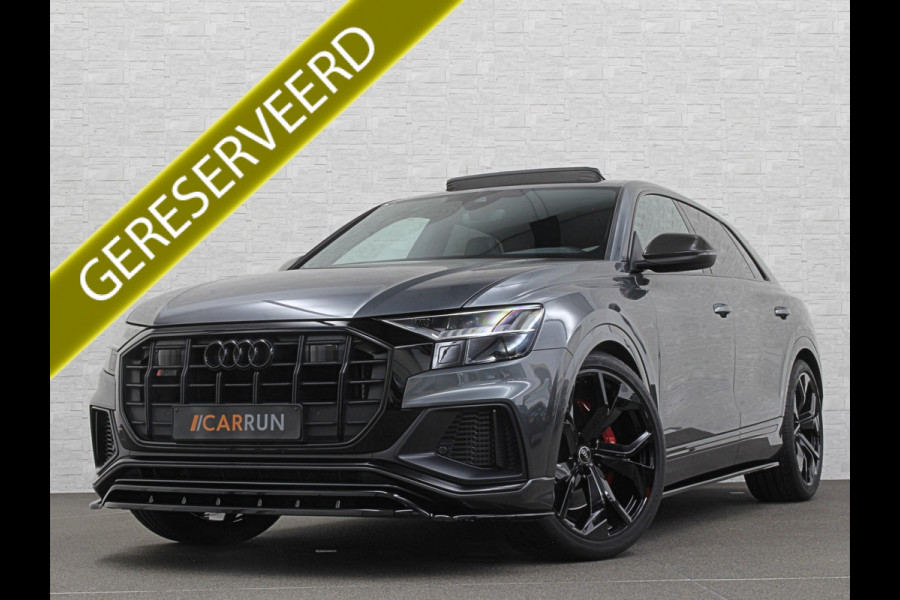 Audi Q8 SQ8 4.0 V8 | RS-Stoelen | Panorama | Massage | Ventilatie | 23'' | B&O Sound | Trekhaak | Bovag Garantie | Carbon | Luchtvering | Black-Optic | Nw.Pr, 220733,=  | Memory | Leder | Matrix-LED | Carplay | 57800,= ex bpm en btw export | BTW Auto 81300,= ex btw.