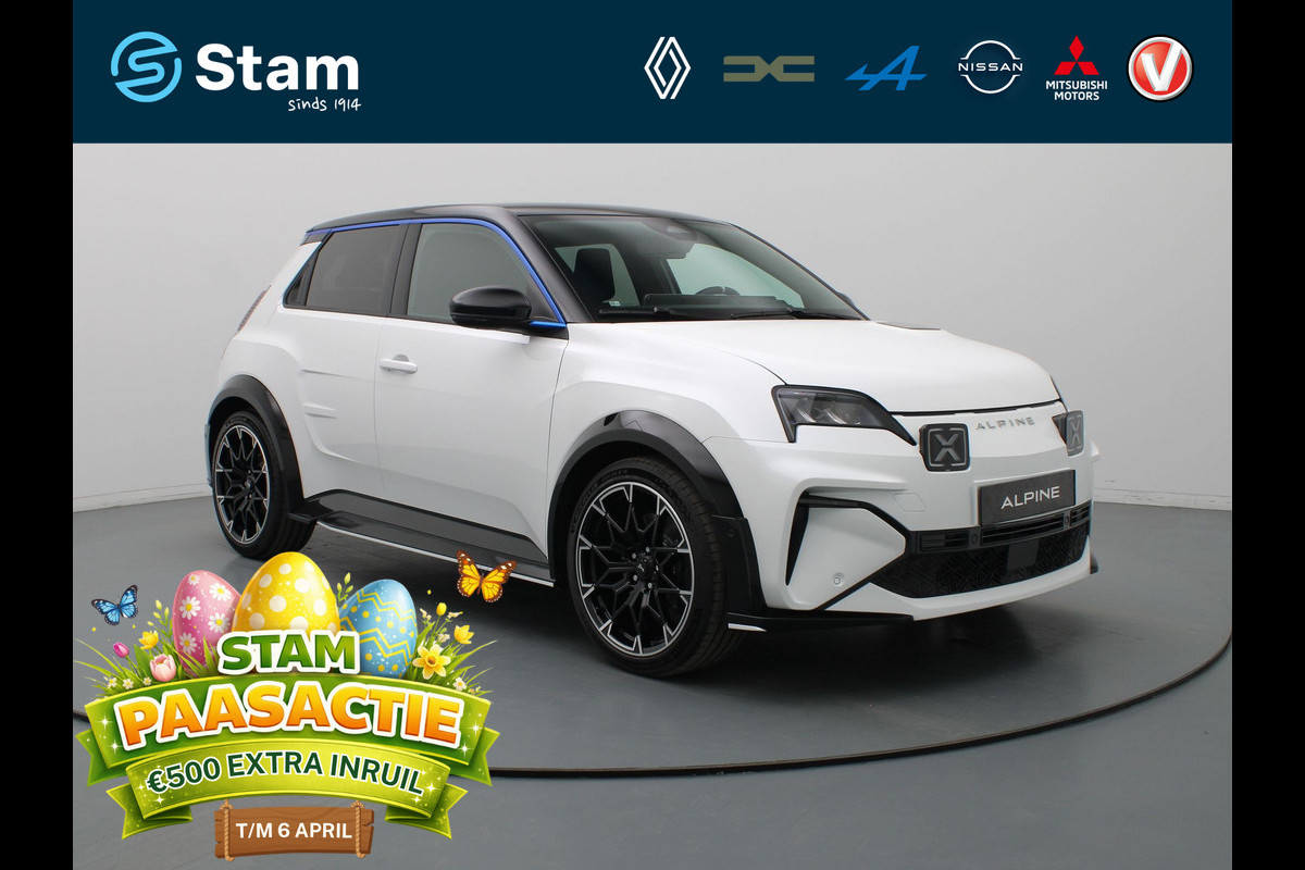 ALPINE A290 GT 52 kWh SNOWFLAKE met semi-diamant | Adapter V2L | Zonder naam uitvoering op kofferklep | 180pk