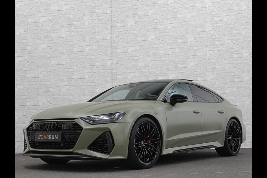 Audi RS7 Dynamic+ 300kmh | Keramisch | 22" ABT (9200,=) | B&O 3D High End | 4-Wielbesturing | Stoelvent. | Carbon Pack | Nachtzicht | Alc 91500,= ex btw | Lease / Maandbedrag 998,= pm. | 360 Camera | Laser-LED | ACC | Valcona | Klasse-5 | Head-up | Soft-Close | Isolatieglas | Dealer OH.
