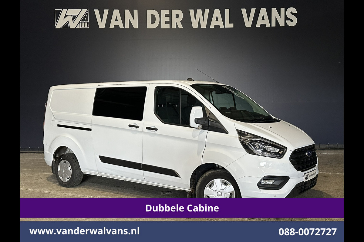 Ford Transit Custom 2.0 TDCI 130pk L2H1 Dubbele Cabine Euro6 Airco | 6-Zits | Xenon | Camera | Navigatie | Apple Carplay | LED Android Auto, Cruisecontrol, Stoelverwarming, Verwarmde voorruit, Parkeersensoren