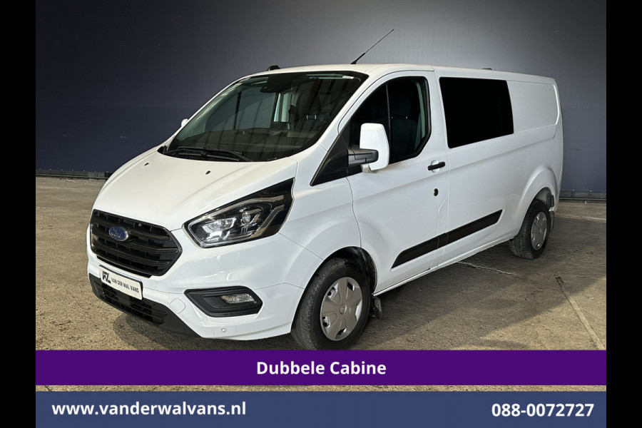 Ford Transit Custom 2.0 TDCI 130pk L2H1 Dubbele Cabine Euro6 Airco | 6-Zits | Xenon | Camera | Navigatie | Apple Carplay | LED Android Auto, Cruisecontrol, Stoelverwarming, Verwarmde voorruit, Parkeersensoren