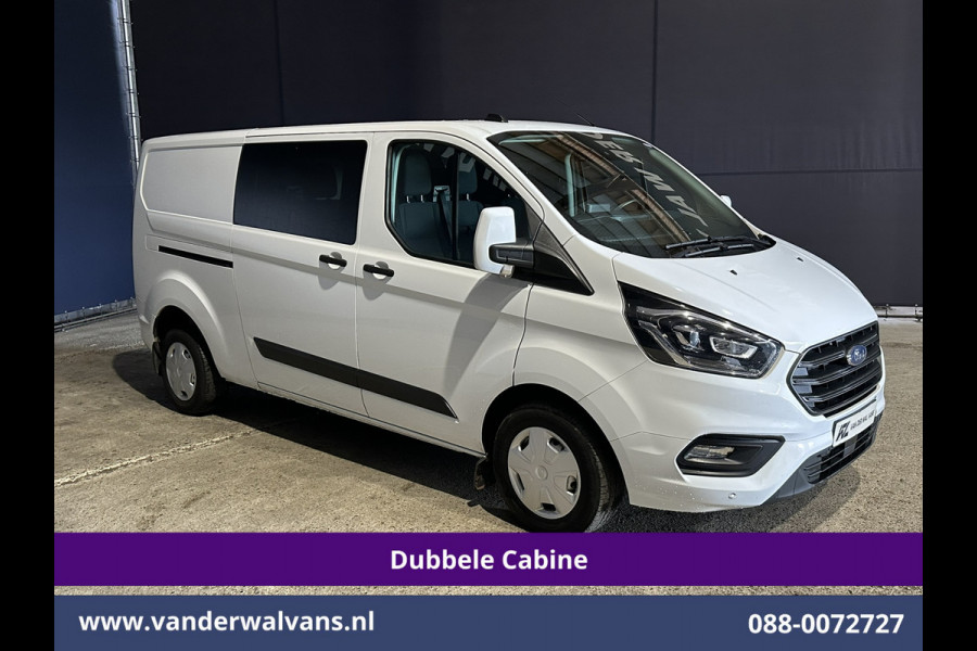 Ford Transit Custom 2.0 TDCI 130pk L2H1 Dubbele Cabine Euro6 Airco | 6-Zits | Xenon | Camera | Navigatie | Apple Carplay | LED Android Auto, Cruisecontrol, Stoelverwarming, Verwarmde voorruit, Parkeersensoren