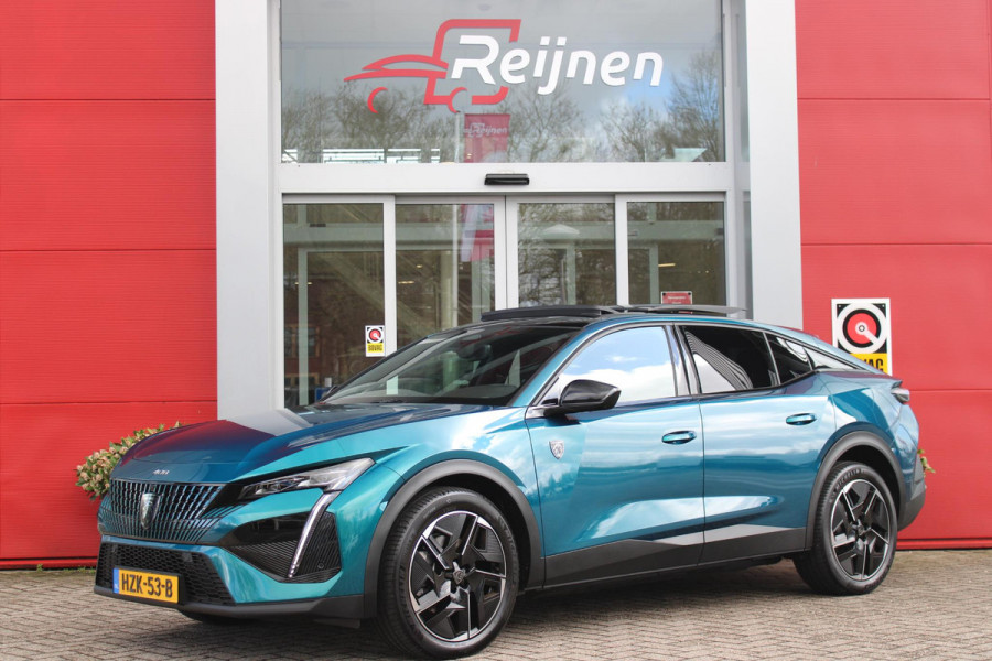 Peugeot e-408 GT AVANTAGE 58 kWh | PANORAMISCH SCHUIF/KANTEL DAK | ELEKTRISCH BEDIENBARE VOORSTOELEN | STOEL/STUUR VERWARMING | MASSAGE FUNCTIE OP DE VOORSTOELEN | FOCAL AUDIO SYSTEEM | ALCANTARA/LEDEREN BEKLEDING | 360° CAMERA | PARKEERSENSOREN VOOR + ACHTER | ELEKTRISCH BEDIENBARE ACHTERKLEP | SFEER VERLICHTING | KEYLESS ENTRY/START | 19" LICHTMETALEN VELGEN | DODEHOEK DETECTIE | ADAPTIVE CRUISE CONTROL | APPLE CARPLAY/ANDROID AUTO DRAADLOOS | DRAADLOOS TELEFOONLADEN |