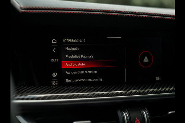 Alfa Romeo Stelvio 2.9 V6 AWD Quadrifoglio | Harman/Kardon | Rosso Competizione | Adapt. cruise | CarPlay | Carbon stuur