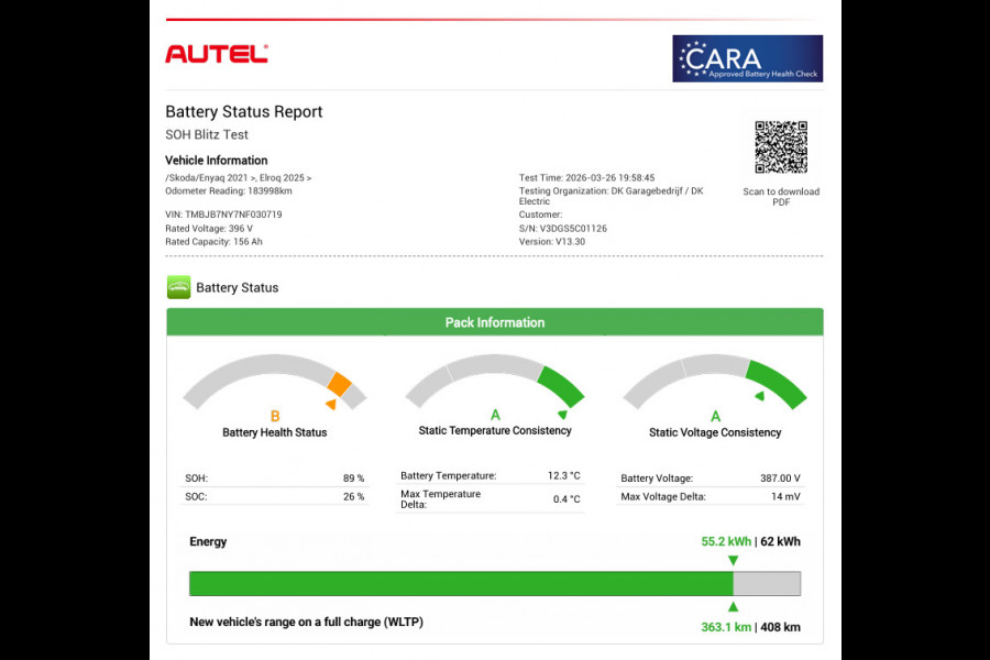 Škoda ENYAQ iV 60|89% SOH|TREKH|LEDER|ACC|ELEK.INTER+A-KLEP|ANDROID/CARPLAY|CAMERA|NAVI|STOEL+STUURVERW|ORG.NL|NAP|1EIG|IN.BTW|