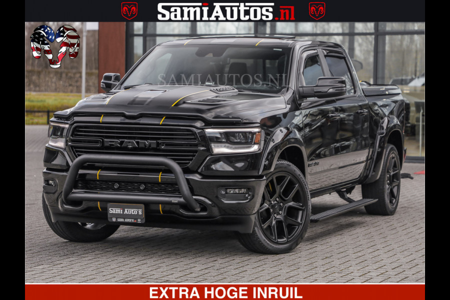 Dodge Ram HULK PACK | BULLBAR | 5.7 V8 | HUD | PANO | DIGI CLUSTER | 360CAM | ADAPTIVE CRUISE | HEADUP | DIGITALE BINNENSPIEGEL | LARAMIE  3500KG | LEDER | LANE ASSIST | DODE HOEK INSTALLATIE |