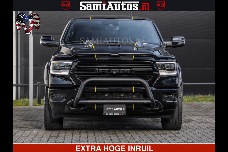 Dodge Ram HULK PACK | BULLBAR | 5.7 V8 | HUD | PANO | DIGI CLUSTER | 360CAM | ADAPTIVE CRUISE | HEADUP | DIGITALE BINNENSPIEGEL | LARAMIE  3500KG | LEDER | LANE ASSIST | DODE HOEK INSTALLATIE |