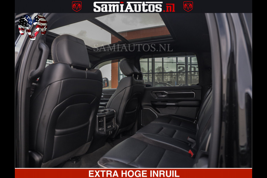 Dodge Ram HULK PACK | BULLBAR | 5.7 V8 | HUD | PANO | DIGI CLUSTER | 360CAM | ADAPTIVE CRUISE | HEADUP | DIGITALE BINNENSPIEGEL | LARAMIE  3500KG | LEDER | LANE ASSIST | DODE HOEK INSTALLATIE |