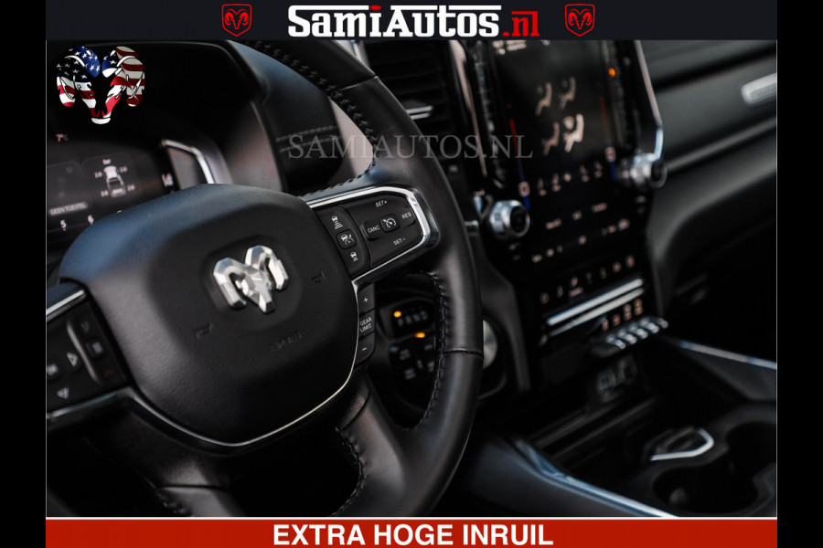 Dodge Ram HULK PACK | BULLBAR | 5.7 V8 | HUD | PANO | DIGI CLUSTER | 360CAM | ADAPTIVE CRUISE | HEADUP | DIGITALE BINNENSPIEGEL | LARAMIE  3500KG | LEDER | LANE ASSIST | DODE HOEK INSTALLATIE |
