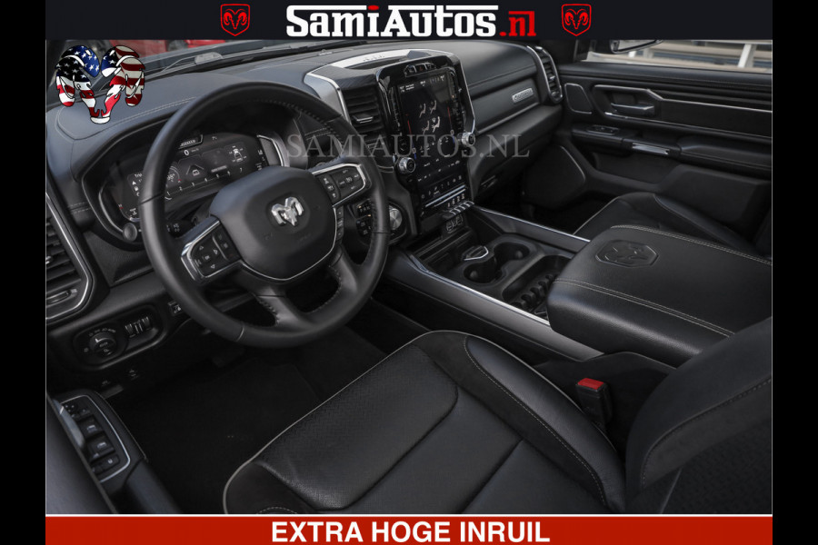Dodge Ram HULK PACK | BULLBAR | 5.7 V8 | HUD | PANO | DIGI CLUSTER | 360CAM | ADAPTIVE CRUISE | HEADUP | DIGITALE BINNENSPIEGEL | LARAMIE  3500KG | LEDER | LANE ASSIST | DODE HOEK INSTALLATIE |