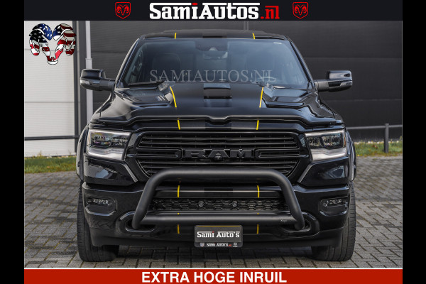 Dodge Ram HULK PACK | BULLBAR | 5.7 V8 | HUD | PANO | DIGI CLUSTER | 360CAM | ADAPTIVE CRUISE | HEADUP | DIGITALE BINNENSPIEGEL | LARAMIE  3500KG | LEDER | LANE ASSIST | DODE HOEK INSTALLATIE |