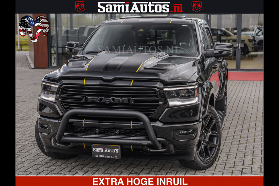 Dodge Ram HULK PACK | BULLBAR | 5.7 V8 | HUD | PANO | DIGI CLUSTER | 360CAM | ADAPTIVE CRUISE | HEADUP | DIGITALE BINNENSPIEGEL | LARAMIE  3500KG | LEDER | LANE ASSIST | DODE HOEK INSTALLATIE |