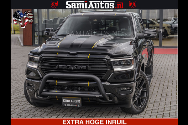 Dodge Ram HULK PACK | BULLBAR | 5.7 V8 | HUD | PANO | DIGI CLUSTER | 360CAM | ADAPTIVE CRUISE | HEADUP | DIGITALE BINNENSPIEGEL | LARAMIE  3500KG | LEDER | LANE ASSIST | DODE HOEK INSTALLATIE |