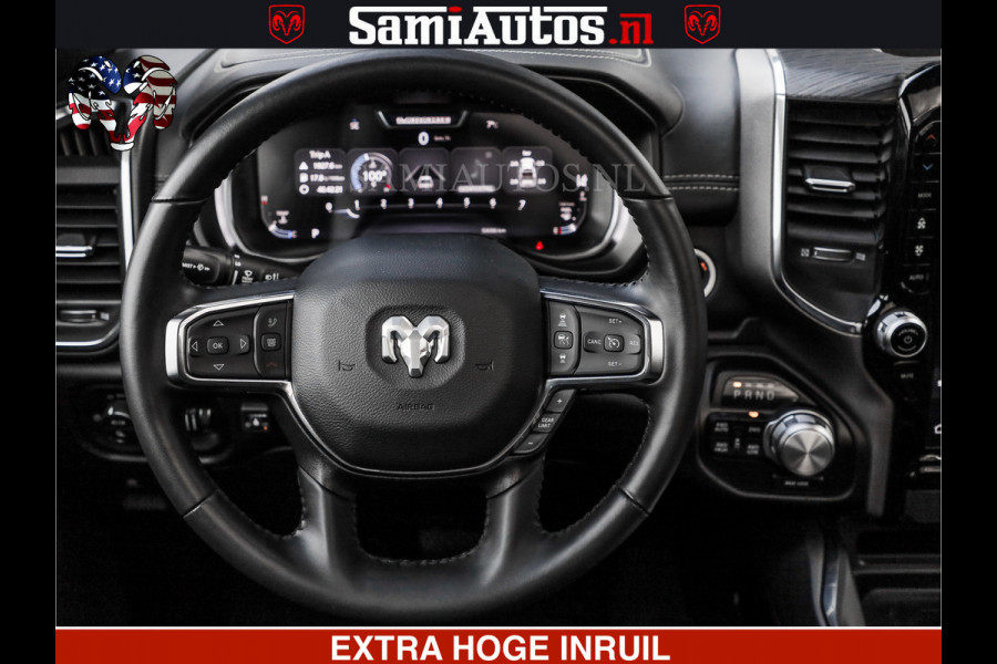 Dodge Ram HULK PACK | BULLBAR | 5.7 V8 | HUD | PANO | DIGI CLUSTER | 360CAM | ADAPTIVE CRUISE | HEADUP | DIGITALE BINNENSPIEGEL | LARAMIE  3500KG | LEDER | LANE ASSIST | DODE HOEK INSTALLATIE |