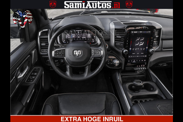 Dodge Ram HULK PACK | BULLBAR | 5.7 V8 | HUD | PANO | DIGI CLUSTER | 360CAM | ADAPTIVE CRUISE | HEADUP | DIGITALE BINNENSPIEGEL | LARAMIE  3500KG | LEDER | LANE ASSIST | DODE HOEK INSTALLATIE |