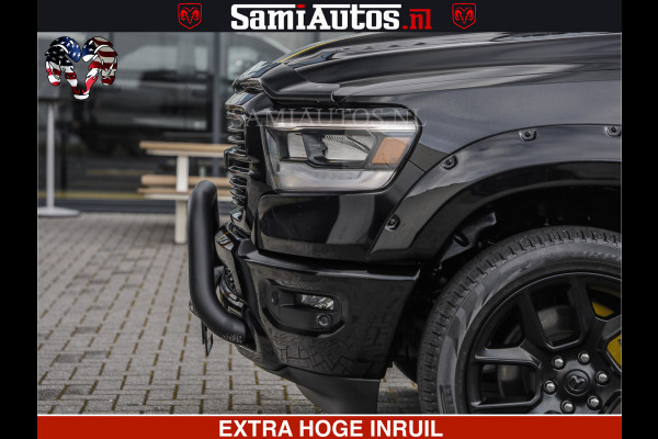 Dodge Ram HULK PACK | BULLBAR | 5.7 V8 | HUD | PANO | DIGI CLUSTER | 360CAM | ADAPTIVE CRUISE | HEADUP | DIGITALE BINNENSPIEGEL | LARAMIE  3500KG | LEDER | LANE ASSIST | DODE HOEK INSTALLATIE |
