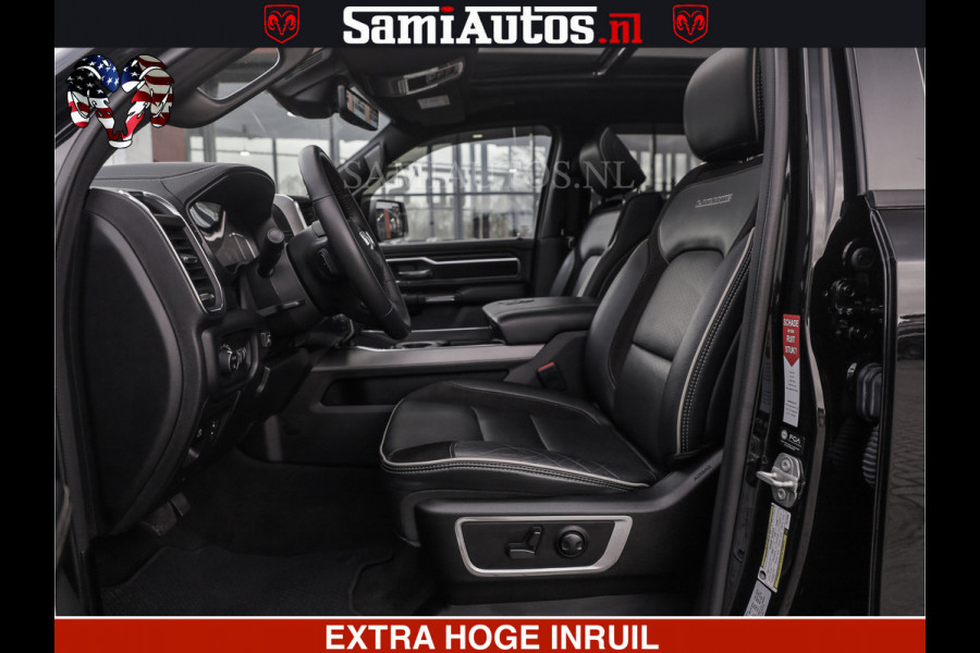 Dodge Ram HULK PACK | BULLBAR | 5.7 V8 | HUD | PANO | DIGI CLUSTER | 360CAM | ADAPTIVE CRUISE | HEADUP | DIGITALE BINNENSPIEGEL | LARAMIE  3500KG | LEDER | LANE ASSIST | DODE HOEK INSTALLATIE |