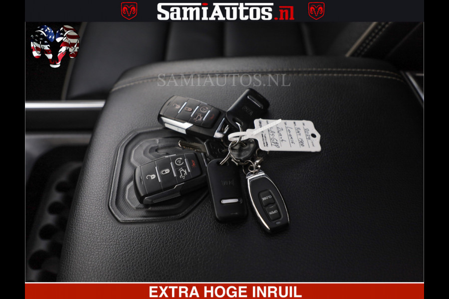 Dodge Ram HULK PACK | BULLBAR | 5.7 V8 | HUD | PANO | DIGI CLUSTER | 360CAM | ADAPTIVE CRUISE | HEADUP | DIGITALE BINNENSPIEGEL | LARAMIE  3500KG | LEDER | LANE ASSIST | DODE HOEK INSTALLATIE |