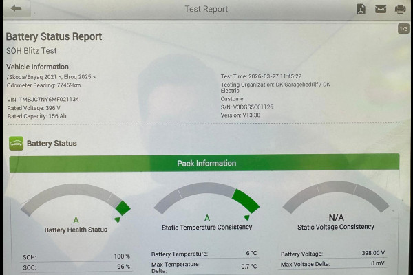 Škoda ENYAQ iV 80|100% SOH|GROTE ACCU|ELEK.TREKH|ELEK.KLEP|ACC|STUURVERW|CARPLAY/ANDROID|CAMERA|NAVI|NL-AUTO|NAP|1e EIG.|INCL.BTW|